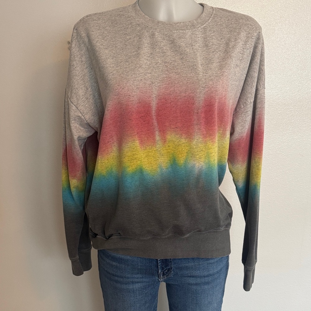 Gray Sweatshirt with Rainbow Gradient